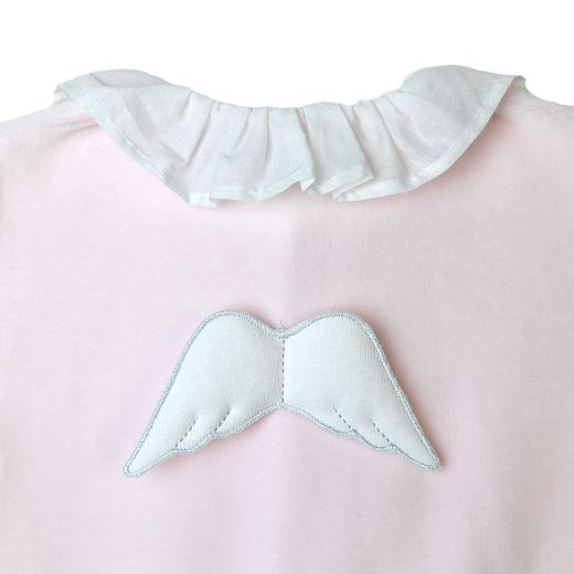 Picture of Baby Gi Baby Girls Angel Wing Velour Pink Babygrow