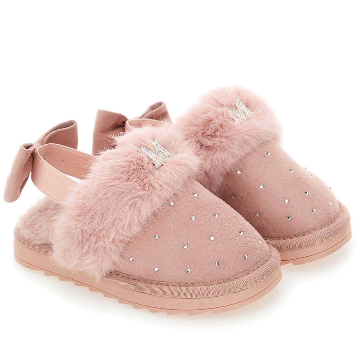 Picture of Monnalisa Pink Fur Slip On Shoes