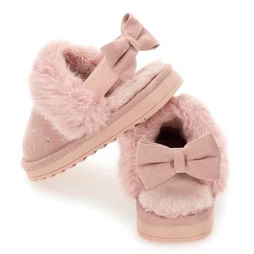 Picture of Monnalisa Pink Fur Slip On Shoes