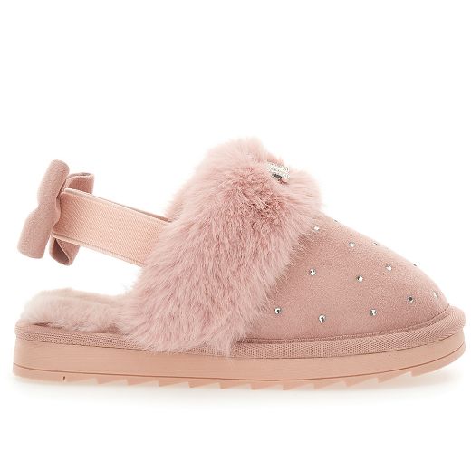 Picture of Monnalisa Pink Fur Slip On Shoes