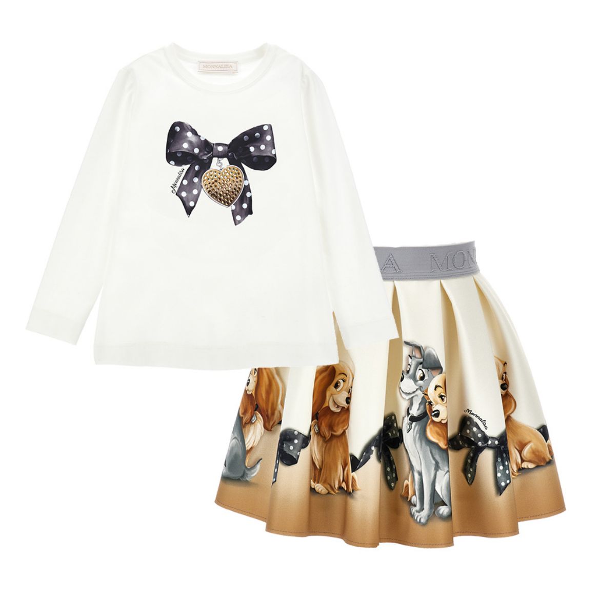 Picture of Monnalisa Lady & The Tramp Top & Skirt Set