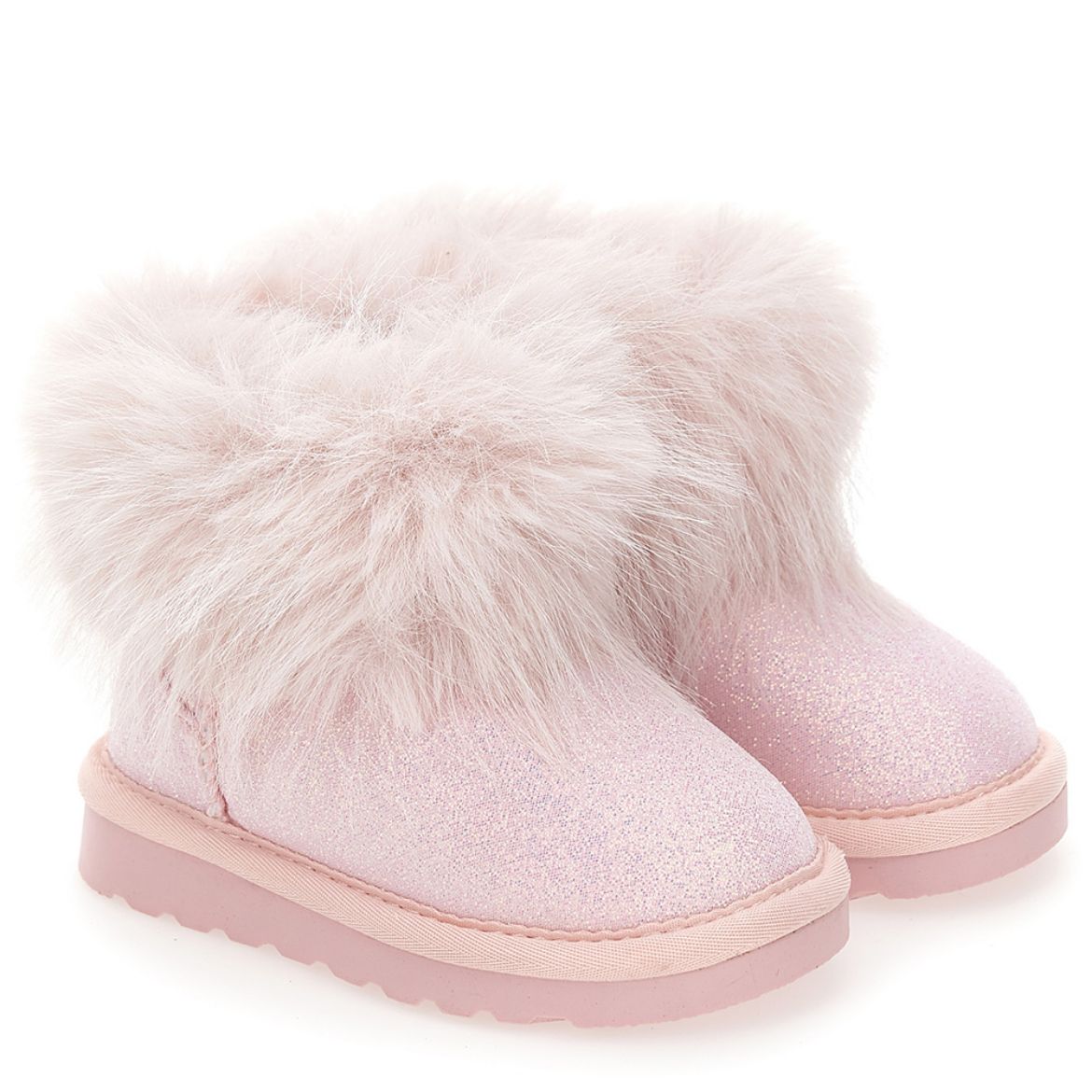 Monnalisa Baby Pink Fur Boots