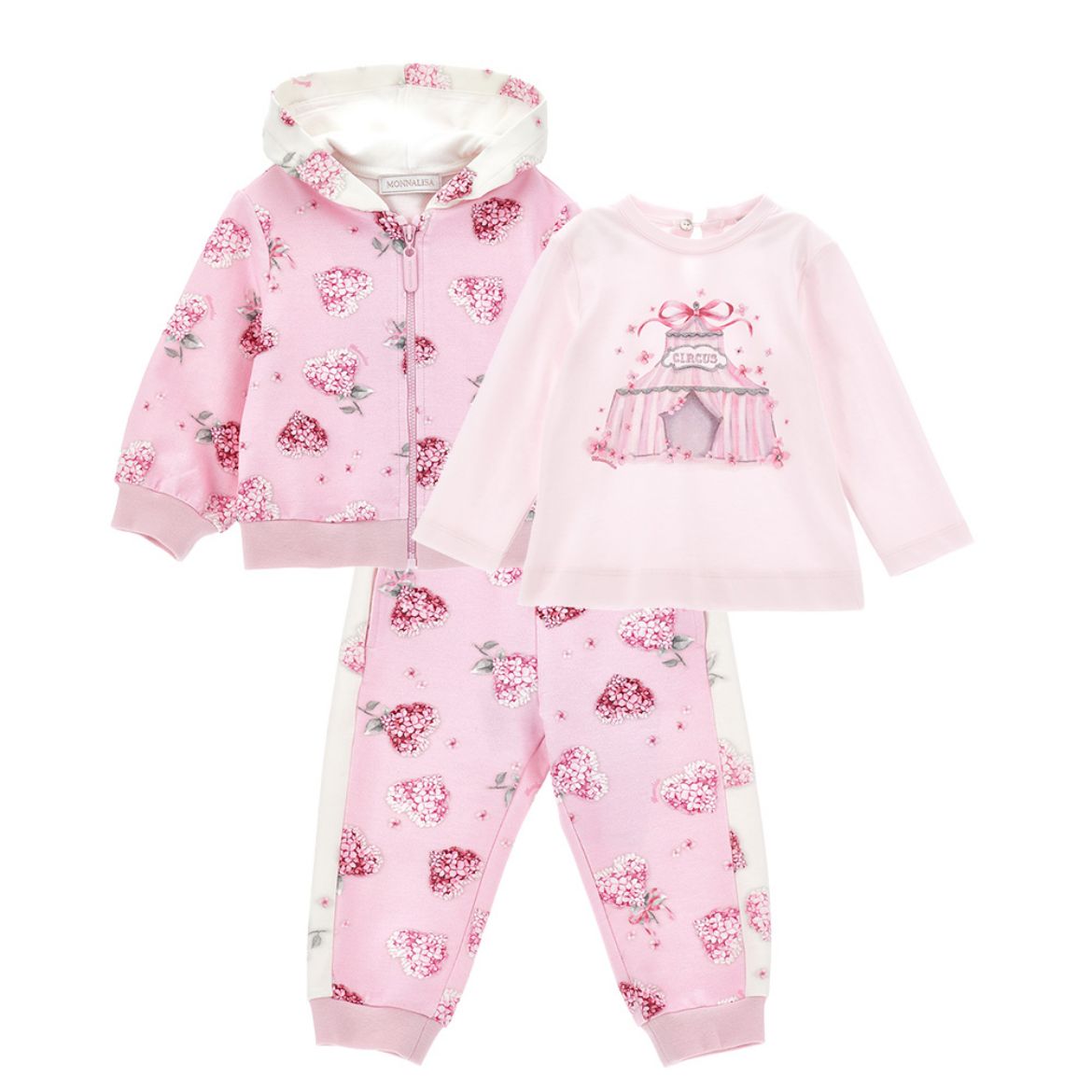 Picture of Monnalisa Baby Pink Floral Tracksuit Set