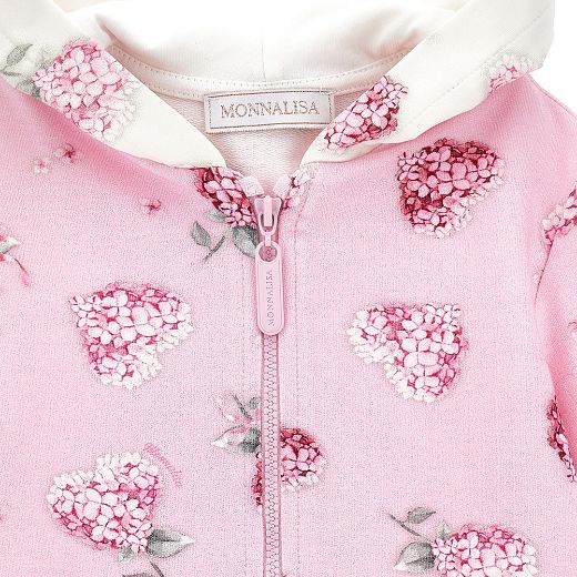 Picture of Monnalisa Baby Pink Floral Tracksuit Set