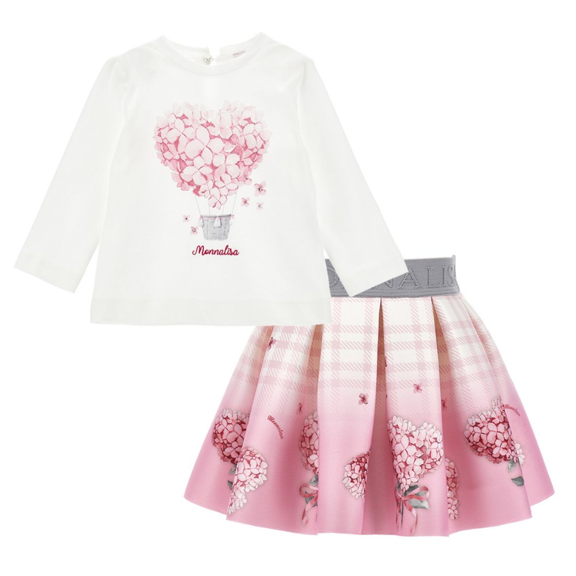 Picture of Monnalisa Baby Pink Top & Skirt Set