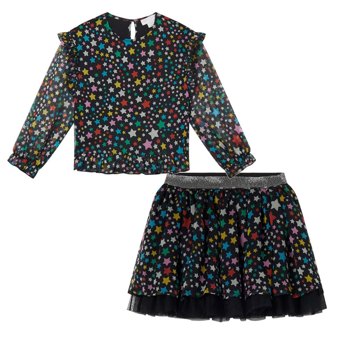 Picture of Stella Mc Cartney Black Star Top & Skirt Set