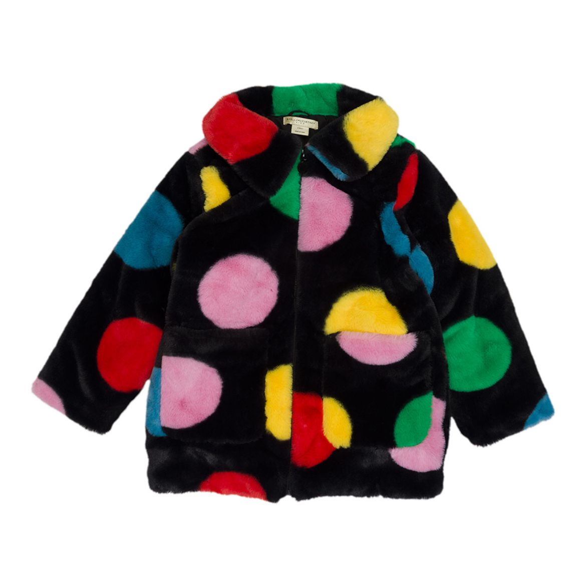 Picture of Stella Mc Cartney Black Faux Fur Spotty Coat