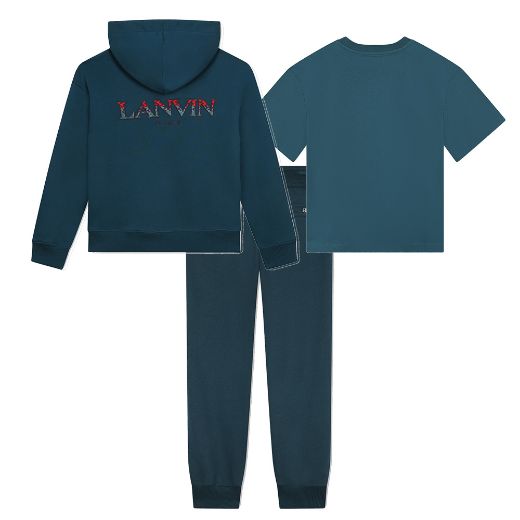 Picture of Lanvin Boys Blue Tracksuit with Blue T-Shirt