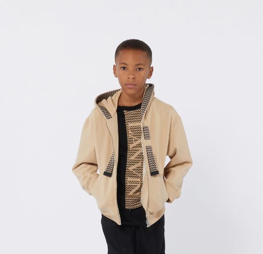 Picture of Lanvin Boys Beige Tracksuit with Beige T-Shirt