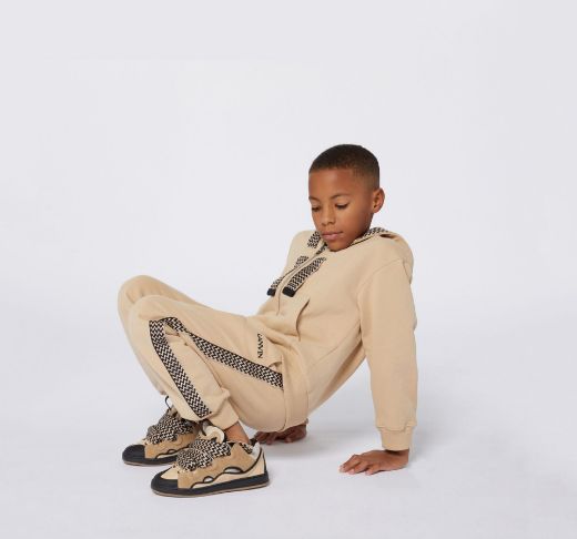 Picture of Lanvin Boys Beige Tracksuit with Beige T-Shirt