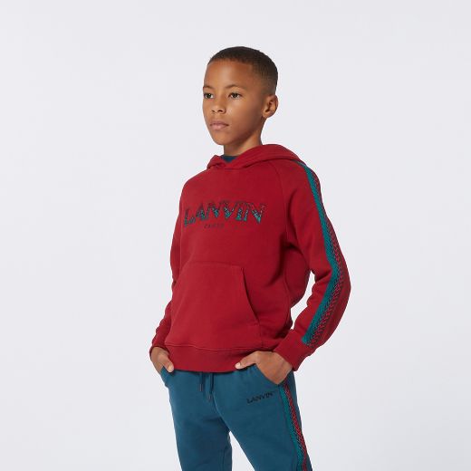 Picture of Lanvin Boys Red Hooded Jumper