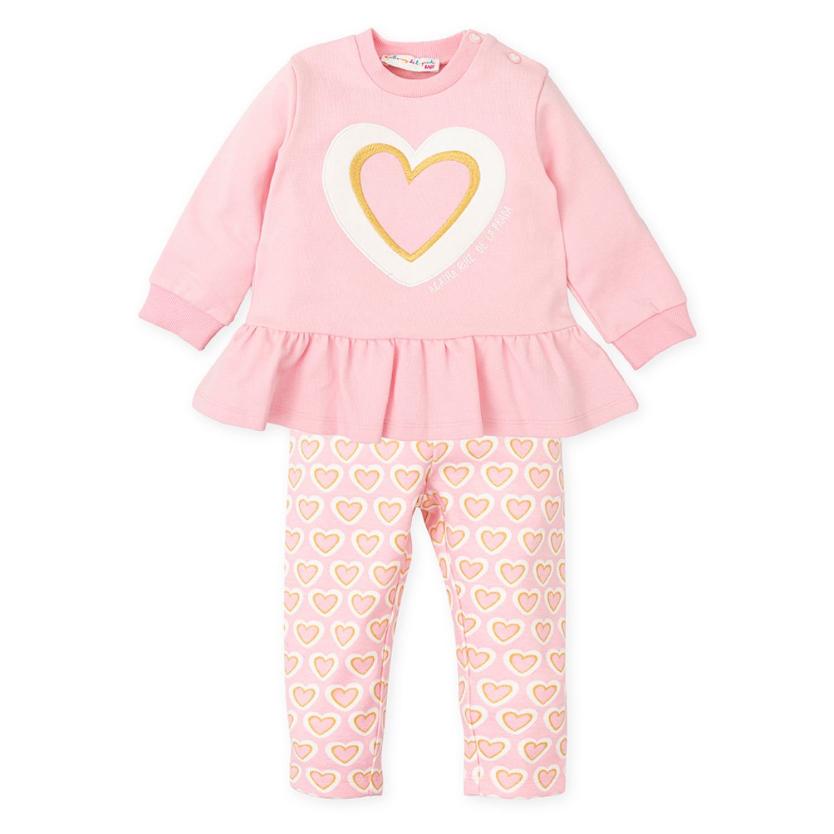 Pink heart leggings best sale