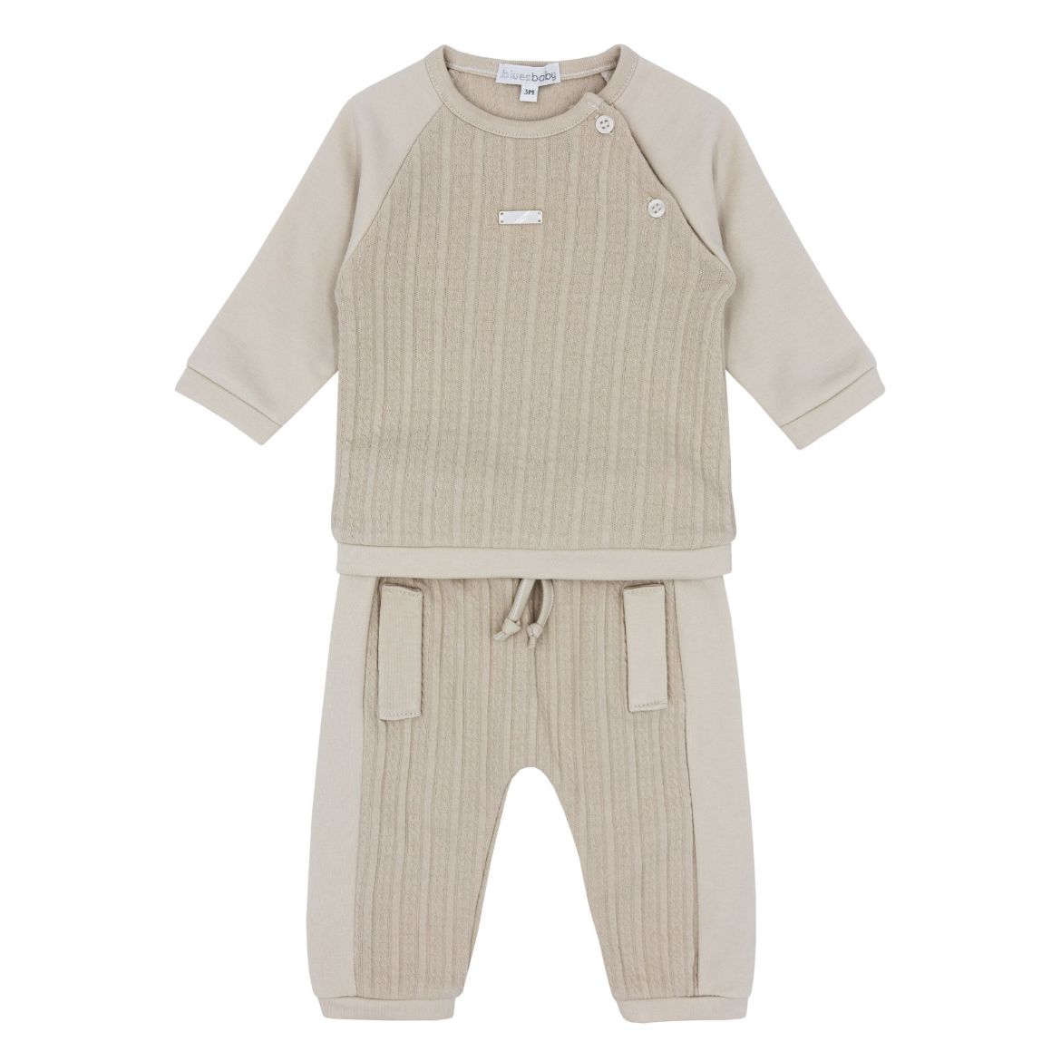 Picture of Blues Baby Boys Beige Cable Tracksuit