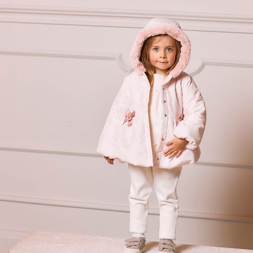 Picture of Patachou Girls Pink Bow Coat