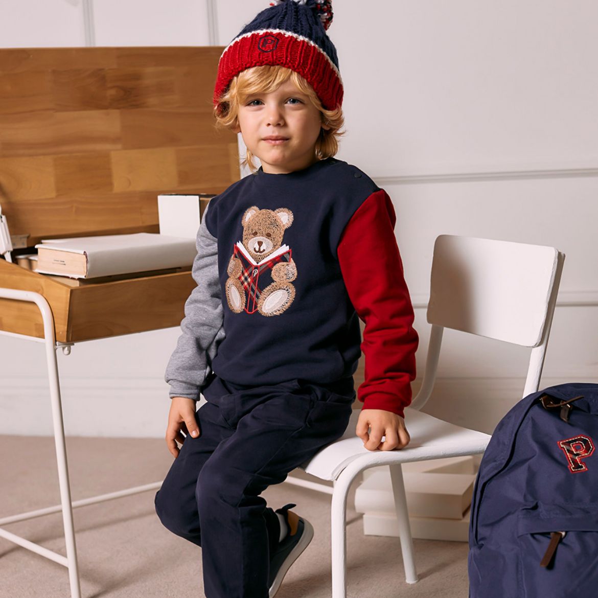 Picture of Patachou Boys Navy Teddy Bear Tracksuit