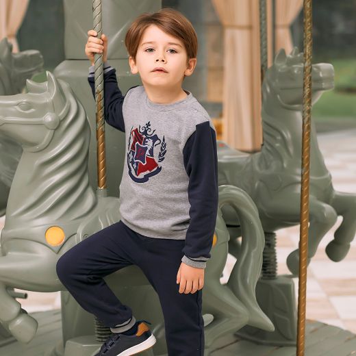 Picture of Patachou Boys Grey & Navy Tracksuit