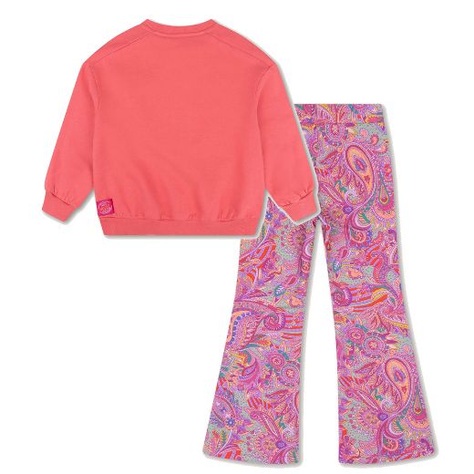 Picture of Oilily Hooray Pink Jumper & Peace Printed Pants Set