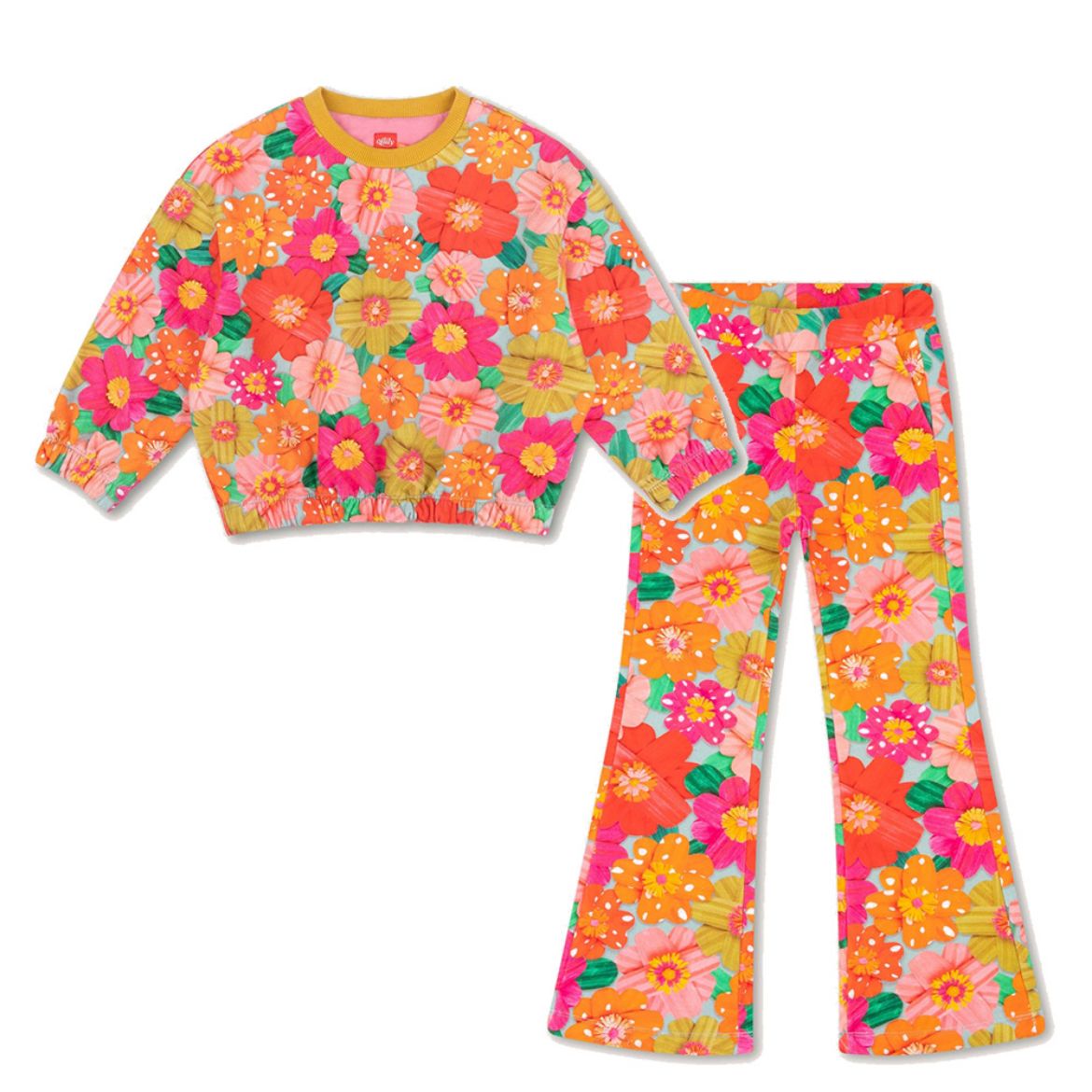 Picture of Oilily Hipper Flower Jumper & Perky Flower Pants Set