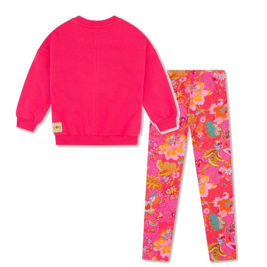 Picture of Oilily Harvey Pink Jumper & Peppy Flower Print Leggings