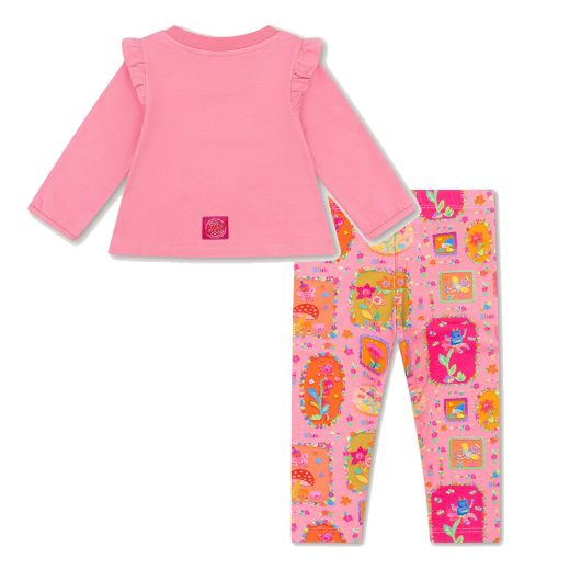 Picture of Oilily Tempy Pink Top & Peppy Pink Printed Leggings Set