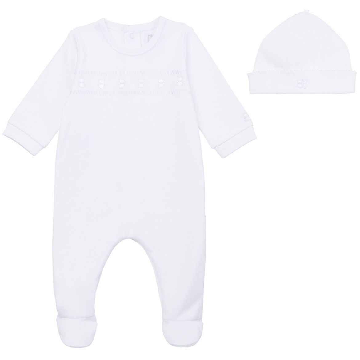 Picture of Emile Et Rose Unisex Heath White Baby Grow & Hat