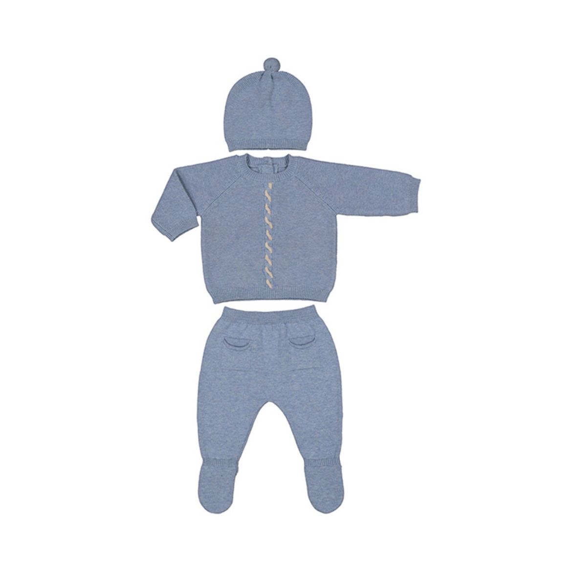 Picture of Mayoral Baby Boys Blue Knit Three Piece Set