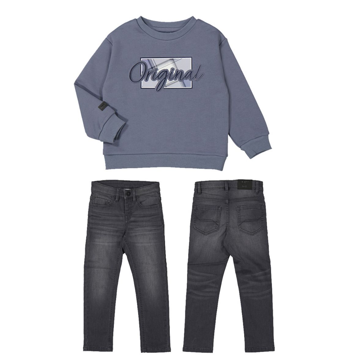 Picture of Mayoral Boys Grey Jumper & Jeans Set