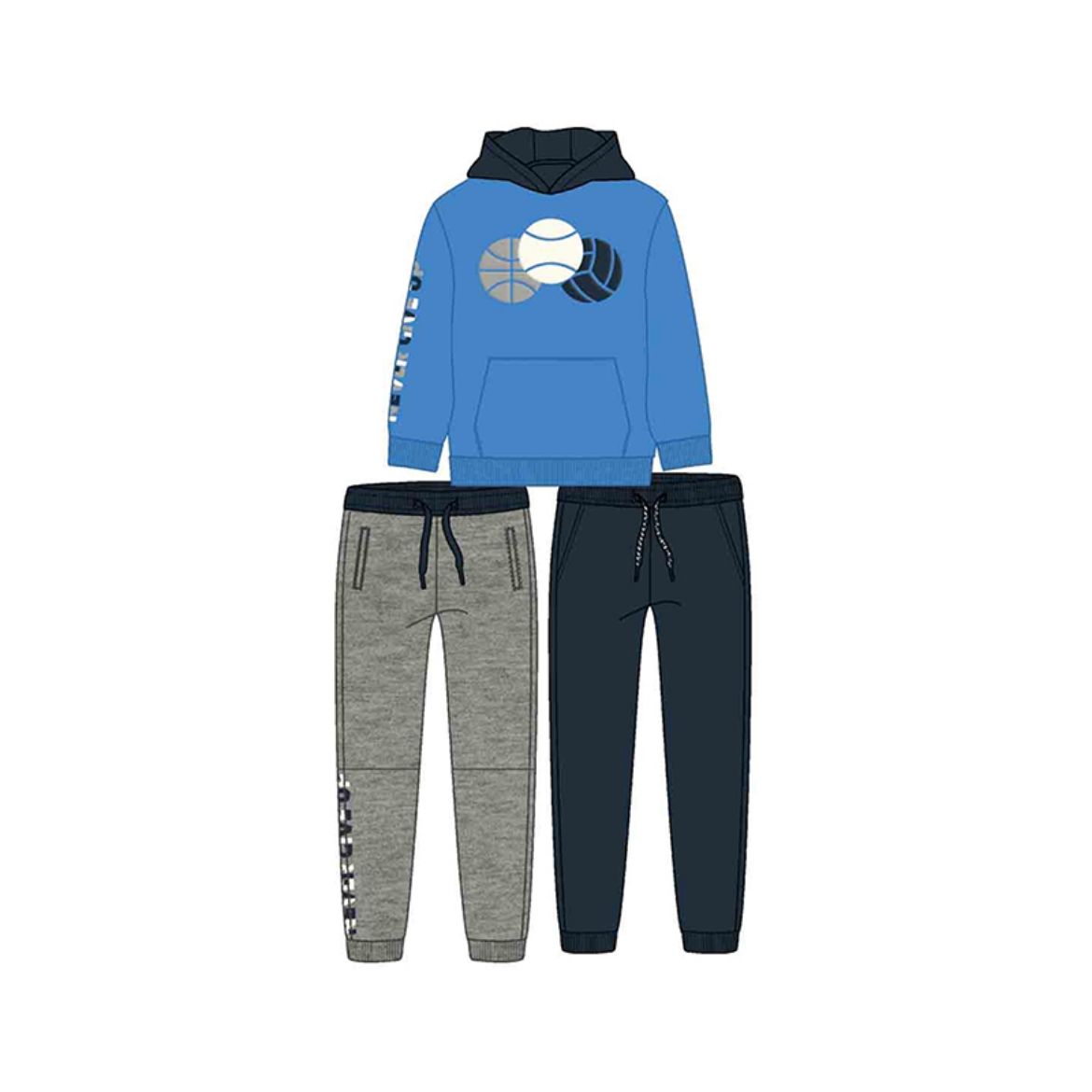 Picture of Mayoral Boys Blue, Grey & Navy Three Piece Tracksuit