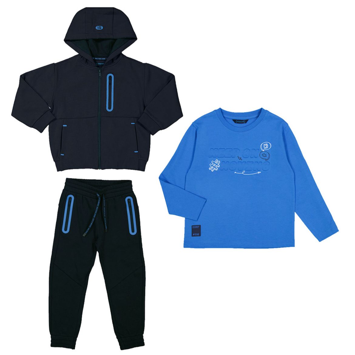 Picture of Mayoral Boys Navy & Blue Three Piece Tracksuit