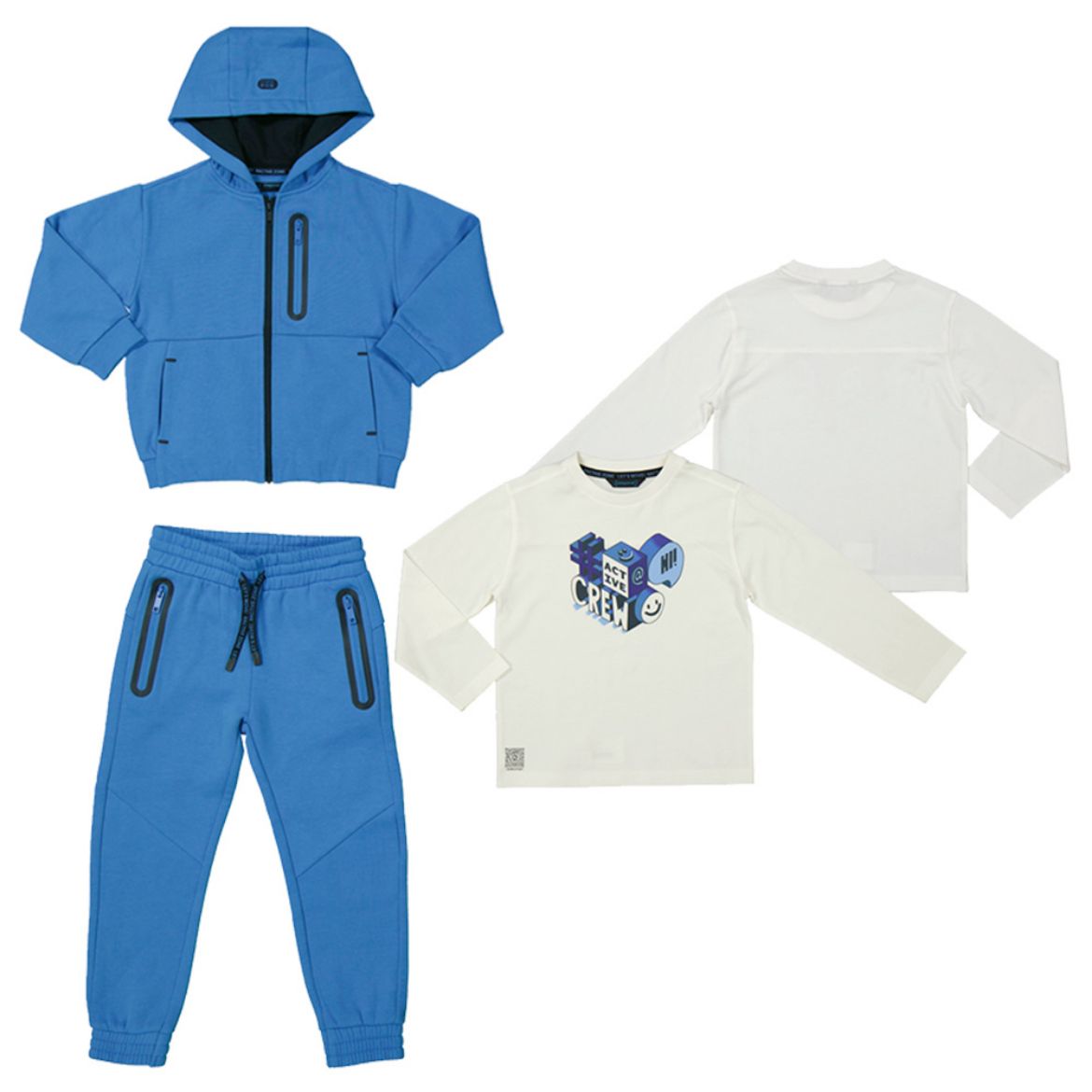 Picture of Mayoral Boys Blue & White Three Piece Tracksuit