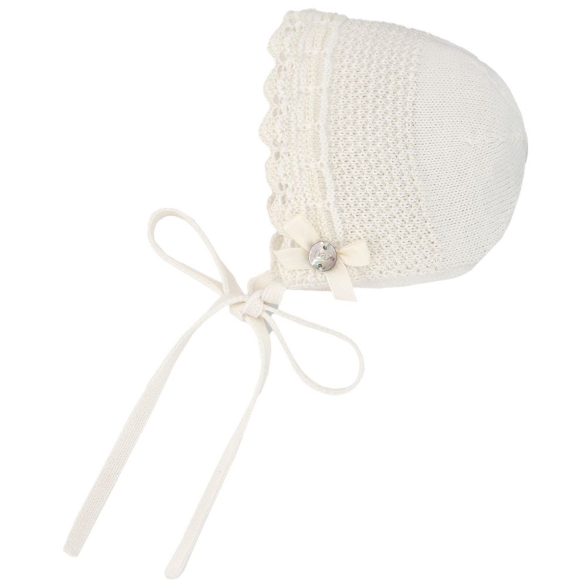 Picture of Paz Rodriguez Cream Knitted Bonnet