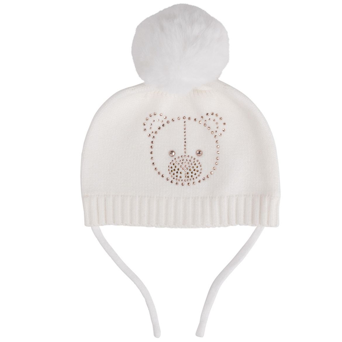 Picture of Little A Girls Glynne White Pom Pom Hat