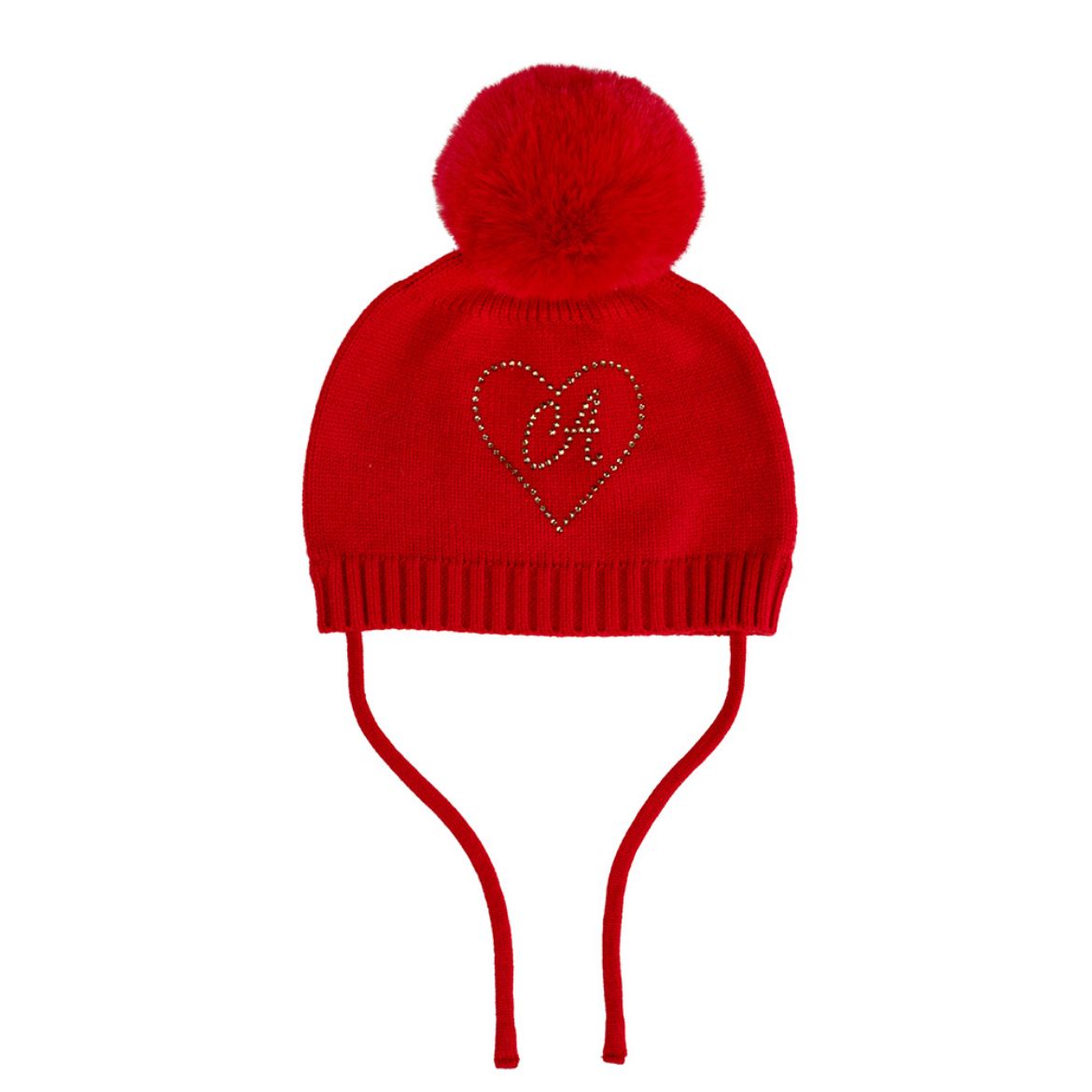 Picture of Little A Girls Haven Red Pom Pom Hat