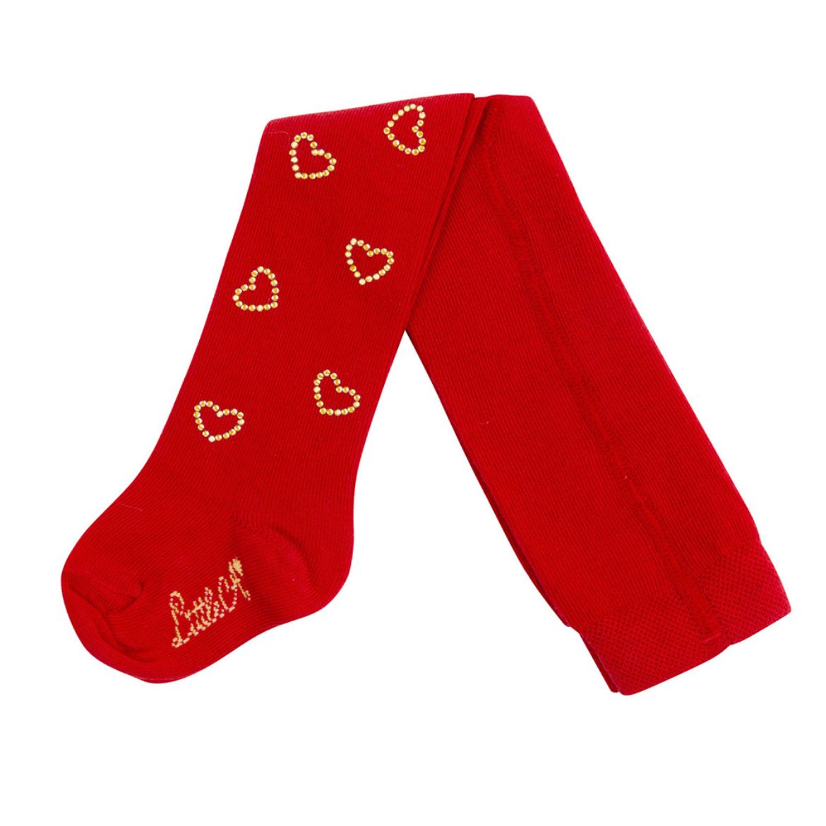 Little A Girls Hazel Red Heart Tights