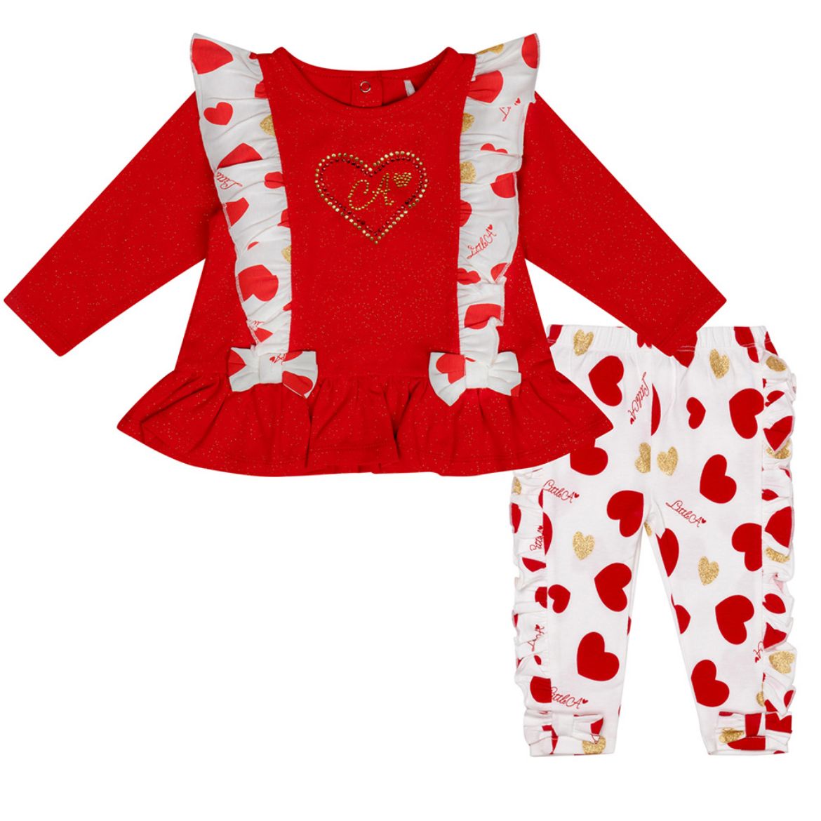 Picture of Little A Girls Holly Red Heart Legging Set