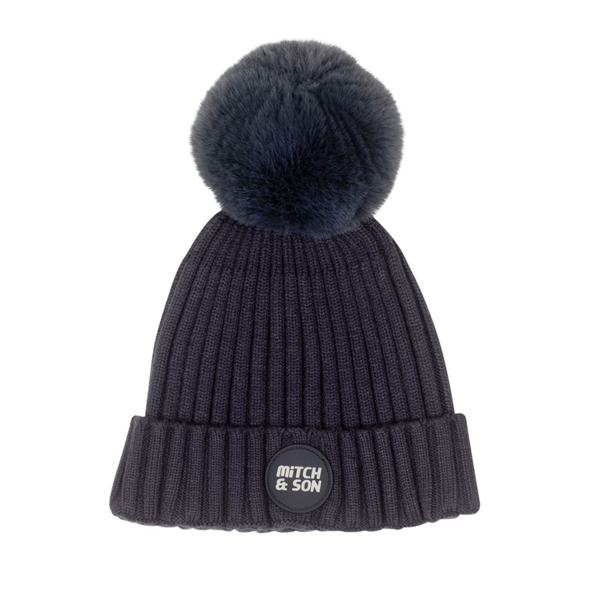 Picture of Mitch & Son Caden Dark Grey Faux Fur Pom Hat