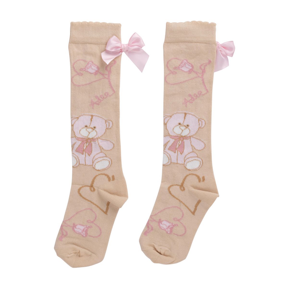 Picture of A Dee Girls Sloane Beige Knee High Socks