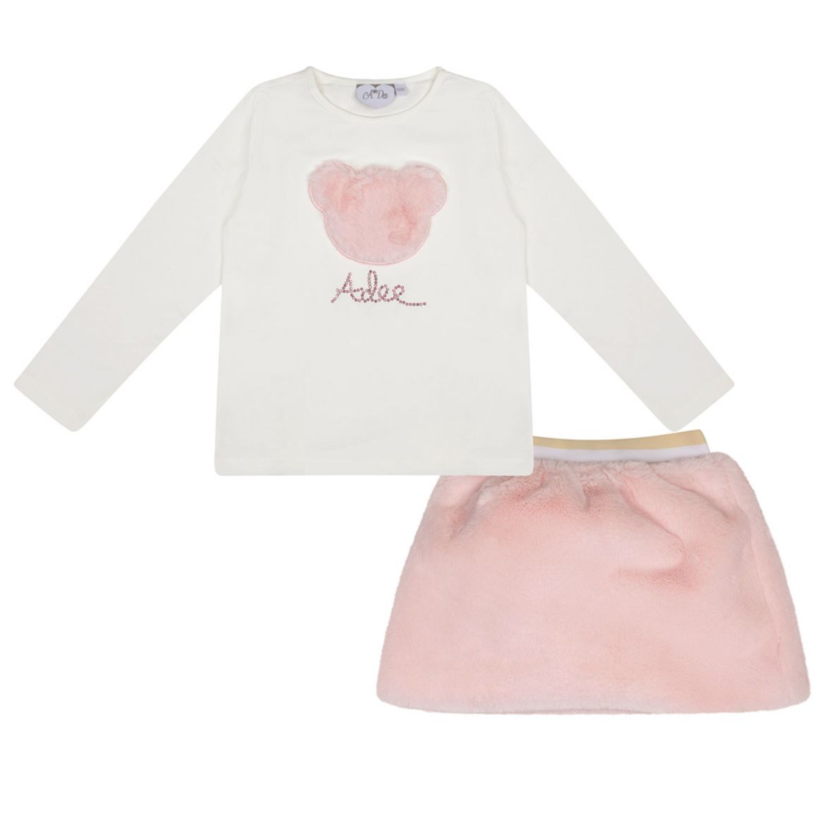 Picture of A Dee Girls Sisi Pink Faux Fur Skirt Set