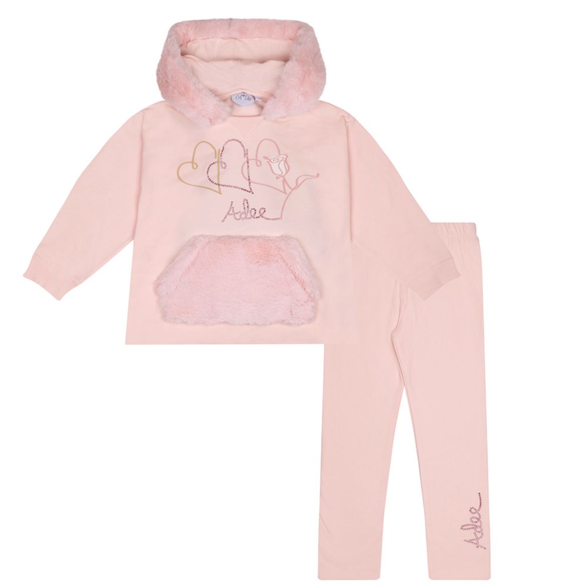 Picture of A Dee Girls Sophia Pink Hooded Tracksuit