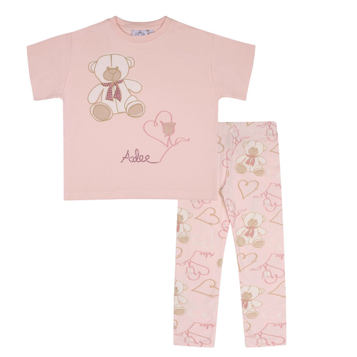 Picture of A Dee Girls Saz Pink Teddy Legging Set