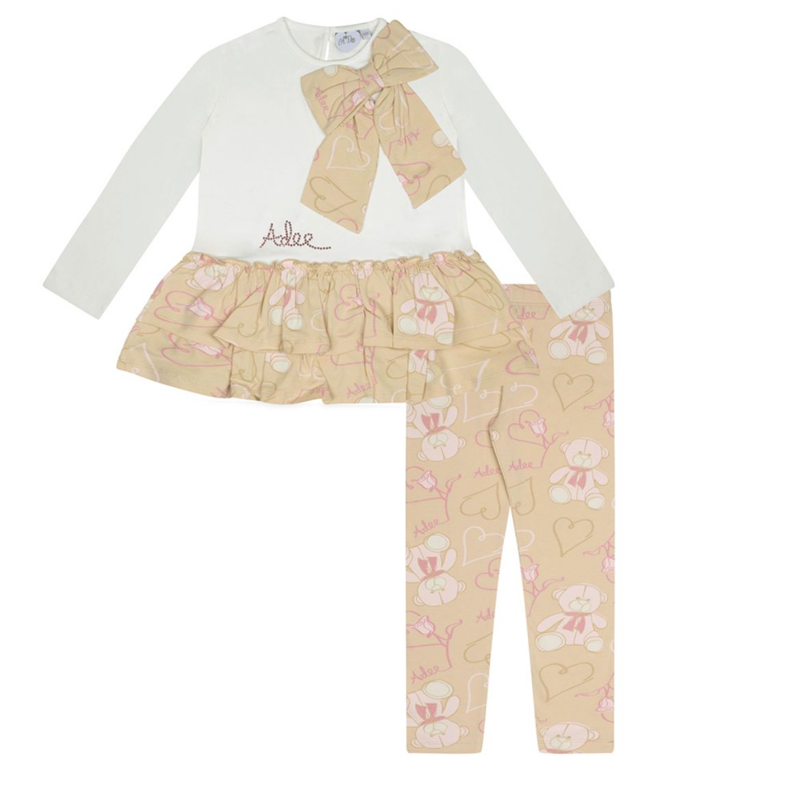 Picture of A Dee Girls Summer Beige Teddy Legging Set