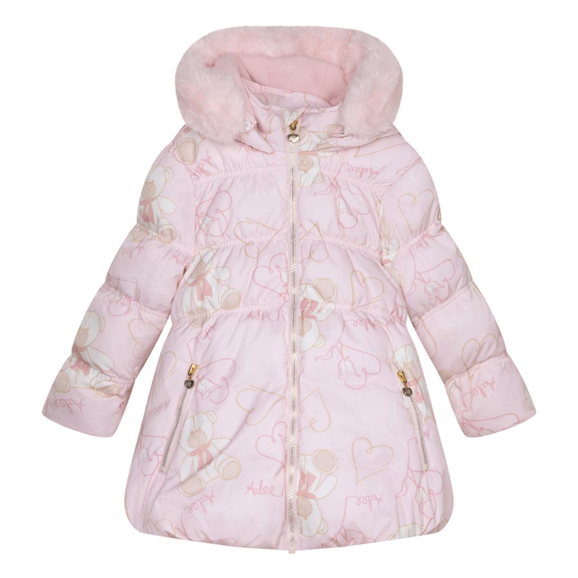 Girls pink teddy coat on sale