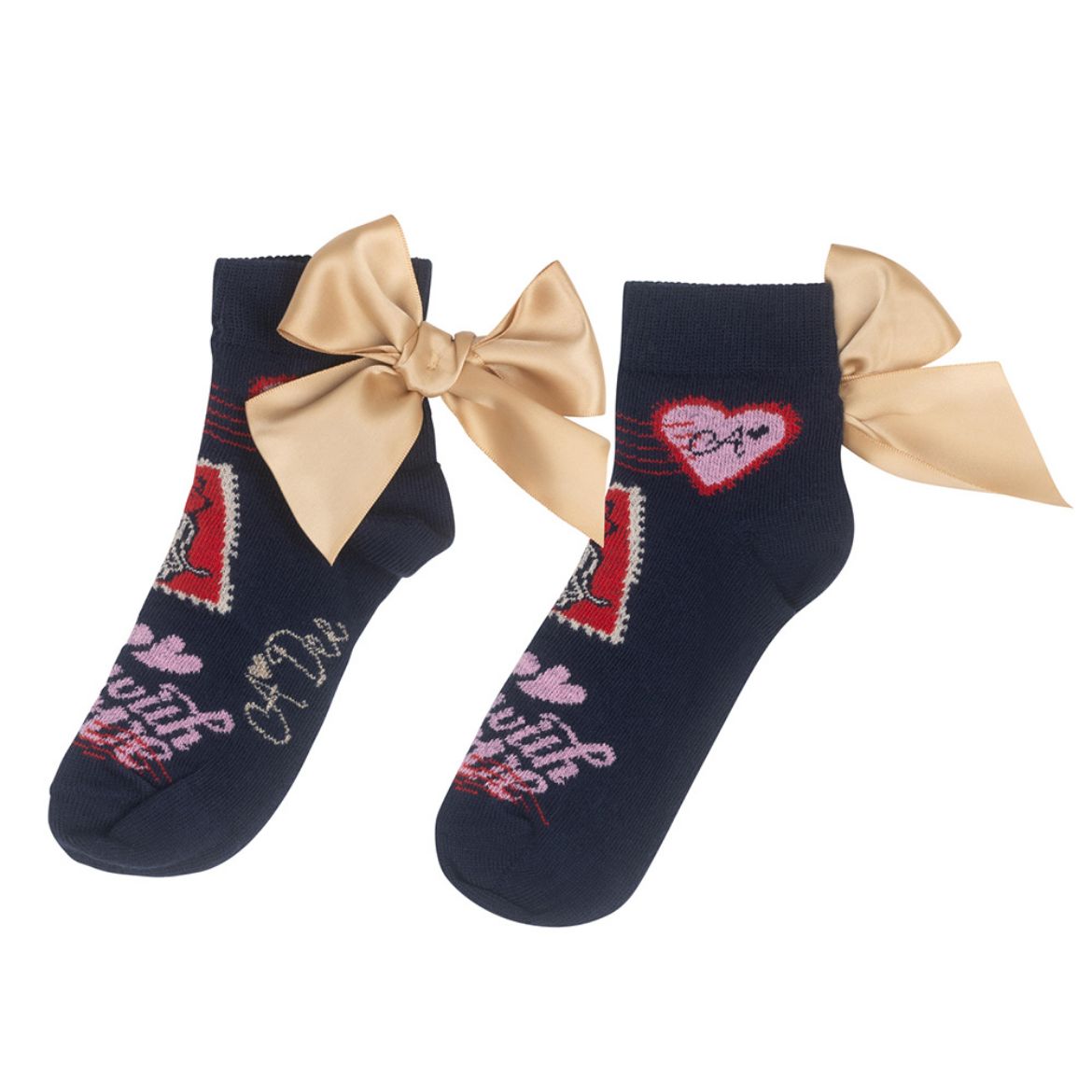 Picture of A Dee Girls Rina Navy Ankle Socks