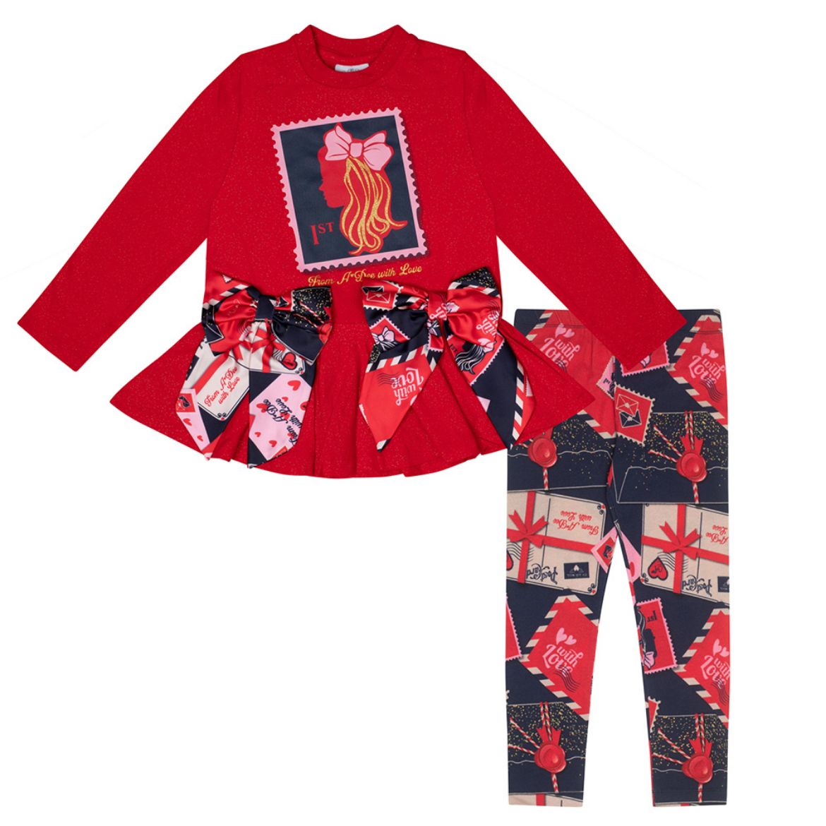 Picture of A Dee Girls Reese Red Legging Set