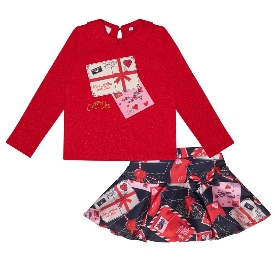 Picture of A Dee Girls Roxy Red Skirt Set