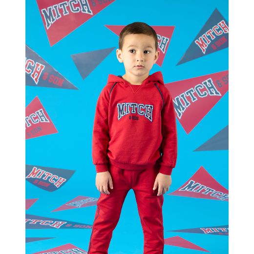 Picture of Mitch & Son Benny Red Hooded Tracksuit