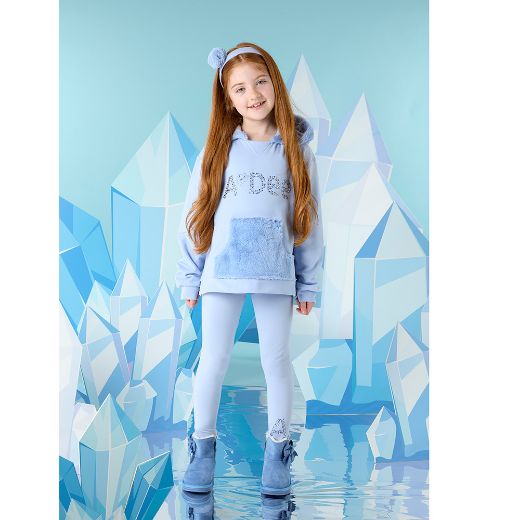 Picture of A Dee Girls Peaches Iced Blue Hoody Set