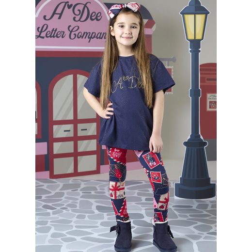 Picture of A Dee Girls Ria Navy Legging Set