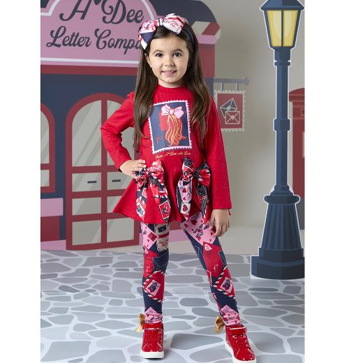 Picture of A Dee Girls Reese Red Legging Set