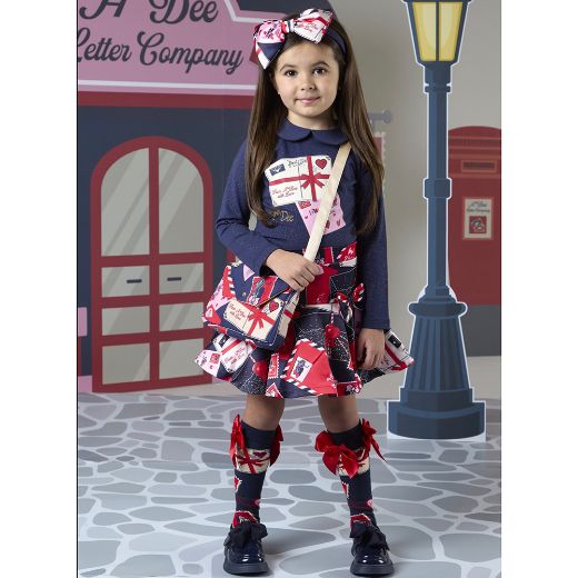 Picture of A Dee Girls Roxy Navy Skirt Set